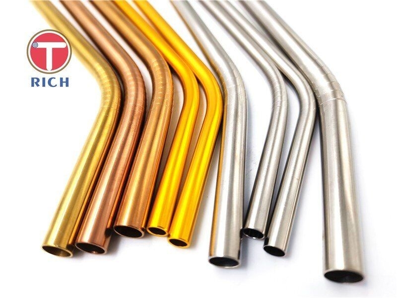 Eco Friendly Food Grade 304/316 Stainless Steel Sedotan Set Untuk Minuman Minum