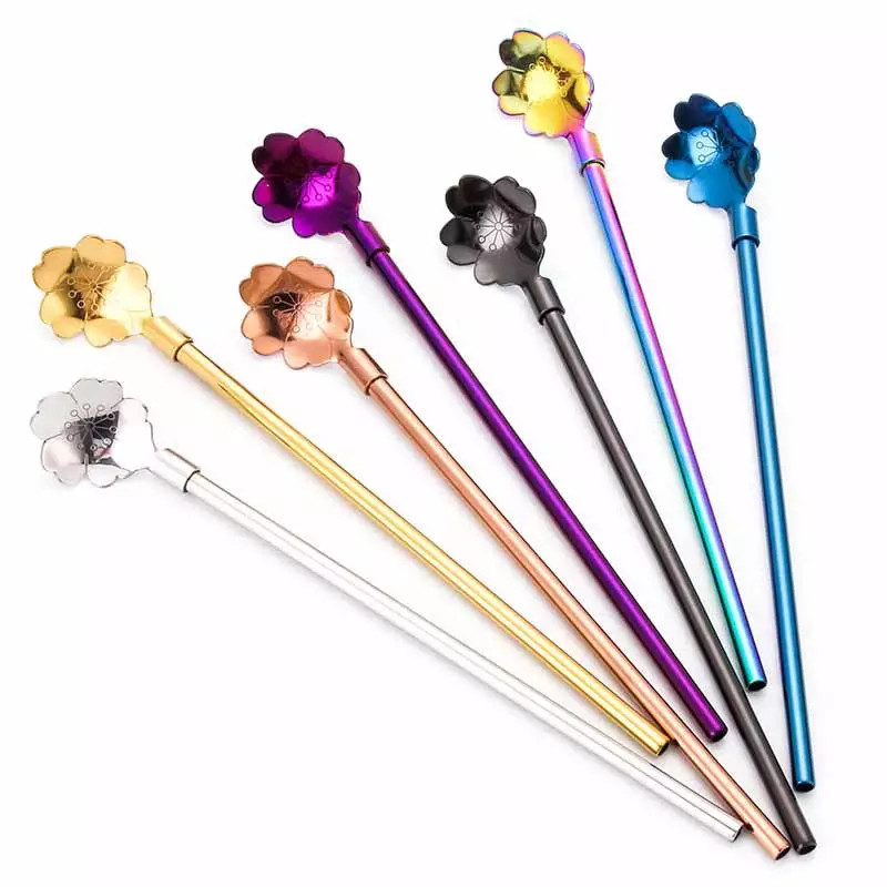 Eco Friendly Food Grade 304/316 Stainless Steel Sedotan Set Untuk Minuman Minum