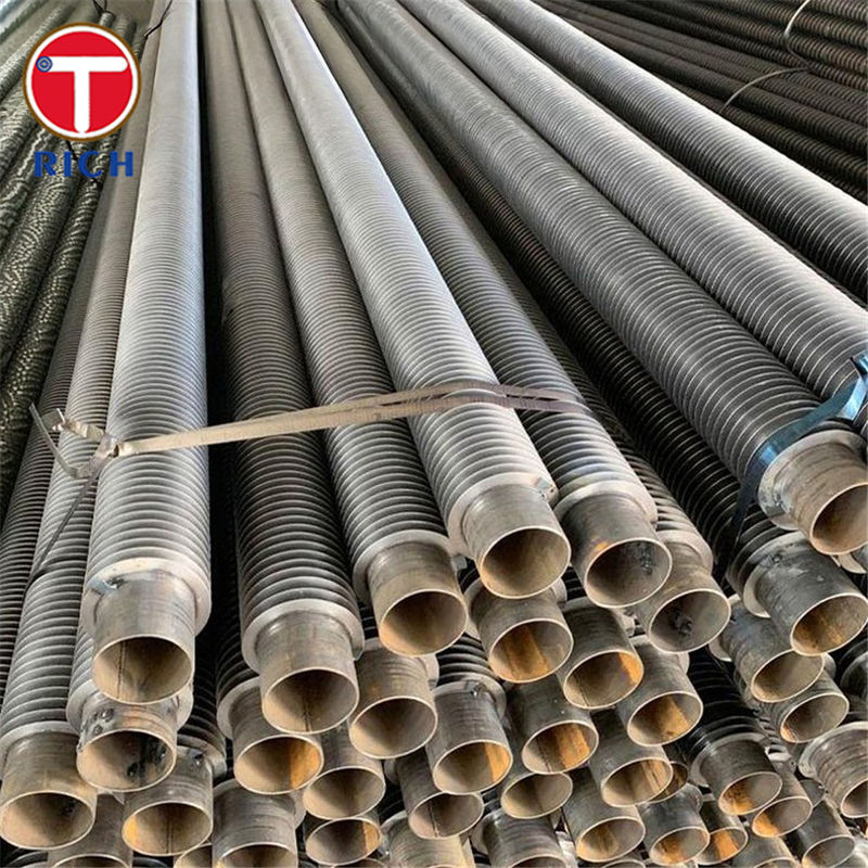 Tipe L tabung sirip yang tumpang tindih Karbon LL tabung sirip tipe dengan sirip spiral dan konduktivitas panas tinggi untuk penukar panas