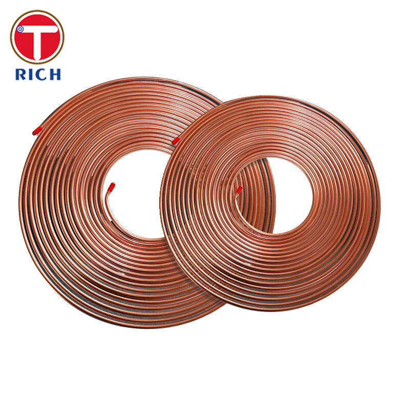 Pipa Baja Karbon Rendah Dinding Ganda Bundy Tube Dilapisi Tembaga untuk Penggunaan Otomotif