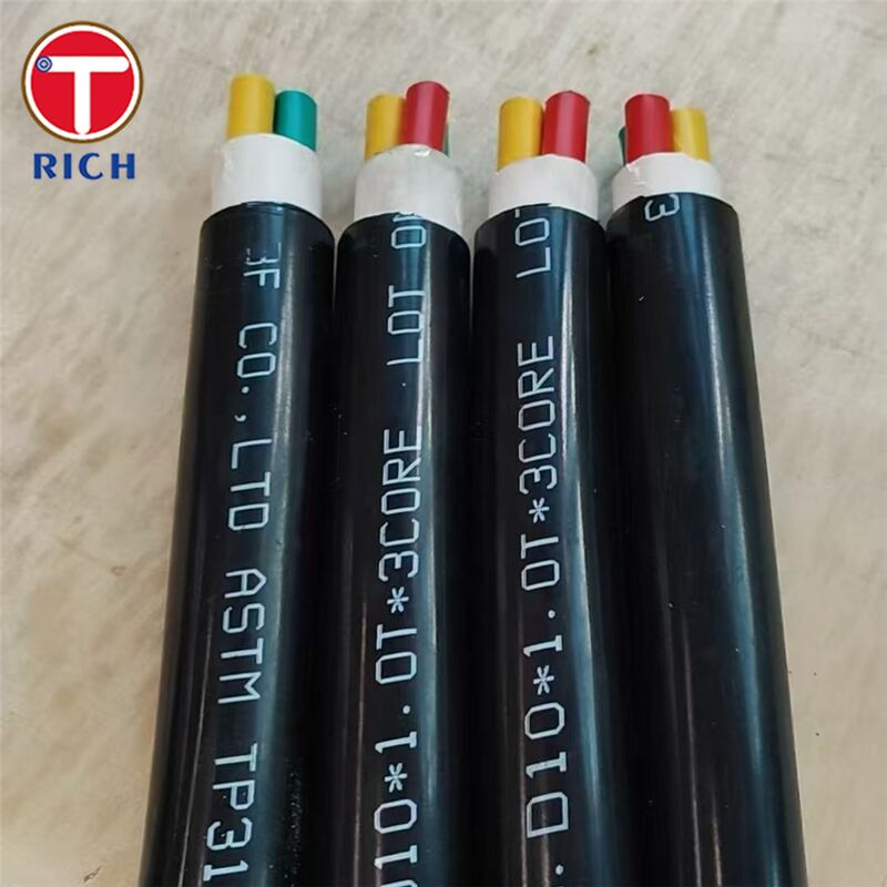 Pipa Baja Tahan Karat Multi-Inti Tanpa Sambungan dengan Lapisan Plastik untuk Pembuatan Kapal dalam Grade 304L/316L/Duplex 2205 dan Teknik Tarik Dingin/Gulung Panas