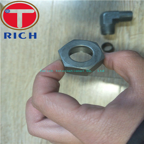 Carbon Steel Tube Machining Thread Konektor Siku TCT06-02R Untuk Tabung Diminyaki