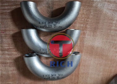 Harga yang bagus ASME B16.9 Mesin Pipa 316L 304L Mulus Stainless Steel Siku 180 Derajat on line
